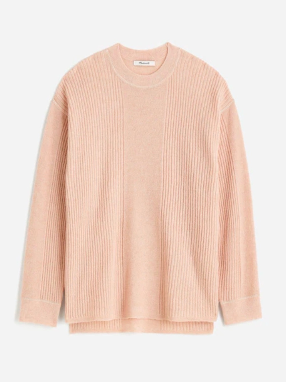 Madewell Women’s Crewneck Ribbed Knit Sweater - Light Pink Size XS NWT